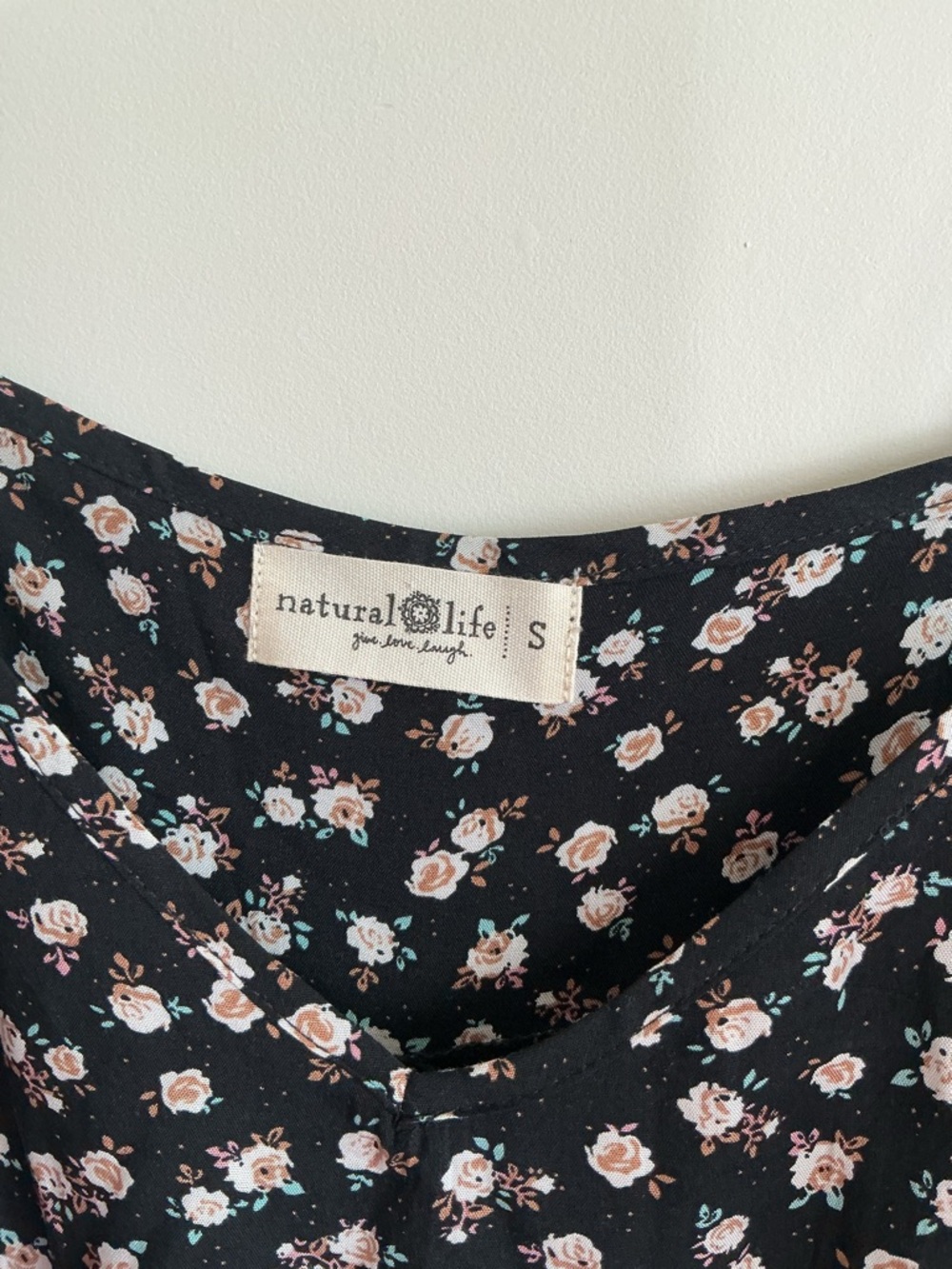 Natural Life Black Floral Cami Wide Leg Boho Romper Sleeveless Small - Picture 2 of 6